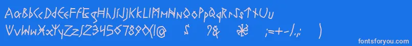 Шрифт RuneswrittenBold – розовые шрифты на синем фоне