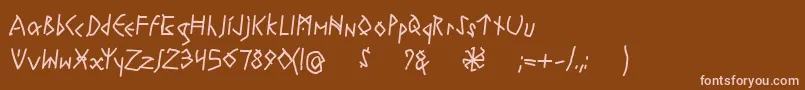 RuneswrittenBold-Schriftart – Rosa Schriften auf braunem Hintergrund