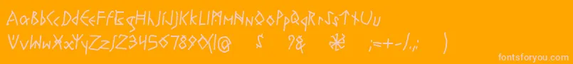 RuneswrittenBold Font – Pink Fonts on Orange Background