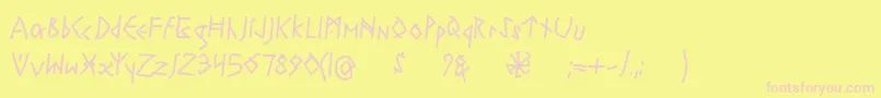 Czcionka RuneswrittenBold – różowe czcionki na żółtym tle