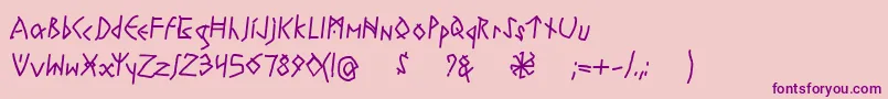 RuneswrittenBold-fontti – violetit fontit vaaleanpunaisella taustalla