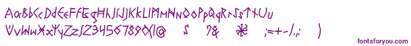 Police RuneswrittenBold – polices violettes sur fond blanc