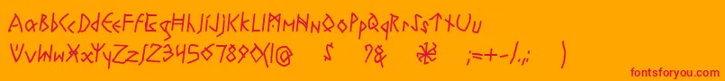 Шрифт RuneswrittenBold – красные шрифты на оранжевом фоне