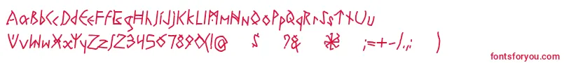 Czcionka RuneswrittenBold – czerwone czcionki na białym tle
