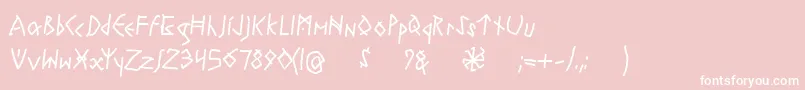 Czcionka RuneswrittenBold – białe czcionki na różowym tle