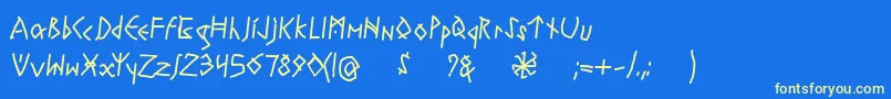 RuneswrittenBold-fontti – keltaiset fontit sinisellä taustalla