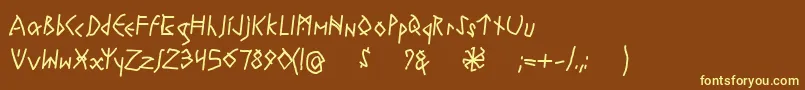 RuneswrittenBold-Schriftart – Gelbe Schriften auf braunem Hintergrund