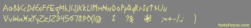 RuneswrittenBold-fontti – keltaiset fontit harmaalla taustalla