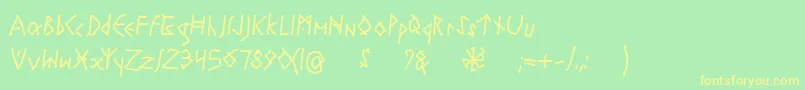 Fonte RuneswrittenBold – fontes amarelas em um fundo verde