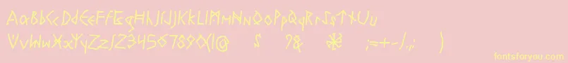 RuneswrittenBold-Schriftart – Gelbe Schriften auf rosa Hintergrund