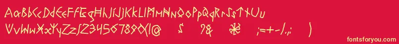 fuente RuneswrittenBold – Fuentes Amarillas Sobre Fondo Rojo