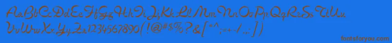 CignoMf Font – Brown Fonts on Blue Background
