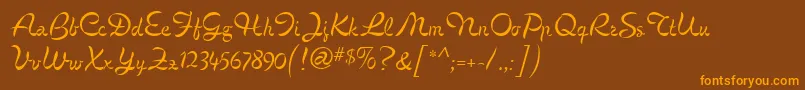 CignoMf Font – Orange Fonts on Brown Background