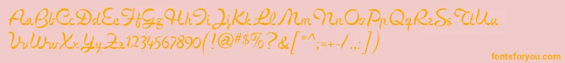 CignoMf Font – Orange Fonts on Pink Background
