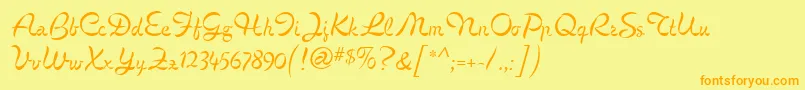 CignoMf Font – Orange Fonts on Yellow Background