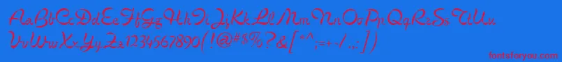 CignoMf Font – Red Fonts on Blue Background