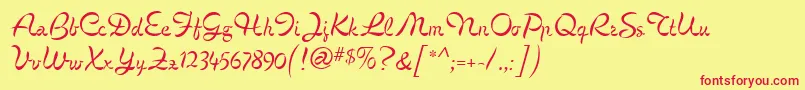 CignoMf Font – Red Fonts on Yellow Background
