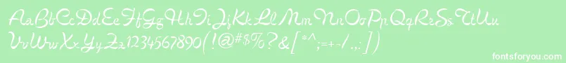 フォントCignoMf – 緑の背景に白い文字