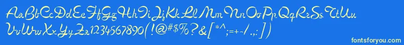 CignoMf Font – Yellow Fonts on Blue Background