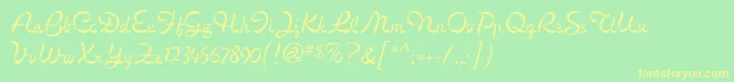 CignoMf Font – Yellow Fonts on Green Background