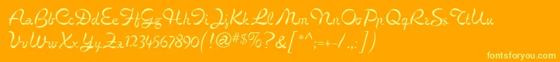 CignoMf Font – Yellow Fonts on Orange Background