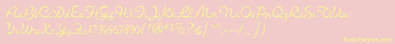 CignoMf Font – Yellow Fonts on Pink Background