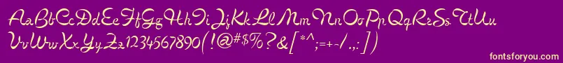 CignoMf Font – Yellow Fonts on Purple Background