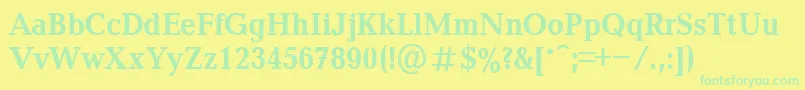 BalticaBold90b Font – Green Fonts on Yellow Background