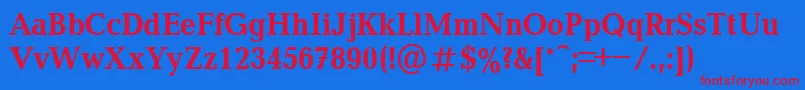 フォントBalticaBold90b – 赤い文字の青い背景