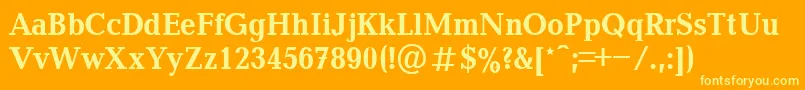 BalticaBold90b-Schriftart – Gelbe Schriften auf orangefarbenem Hintergrund