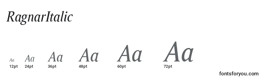 Размеры шрифта RagnarItalic
