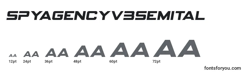 Размеры шрифта Spyagencyv3semital