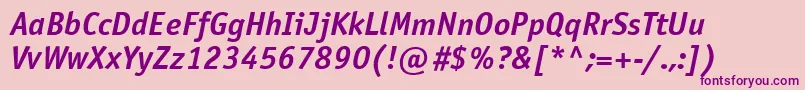 More about OfficinasansbttBolditalic Font OfficinasansbttBolditalic Font – Purple Fonts on Pink Background