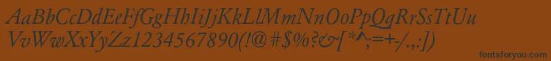 AzgaramondcItalic Font – Black Fonts on Brown Background