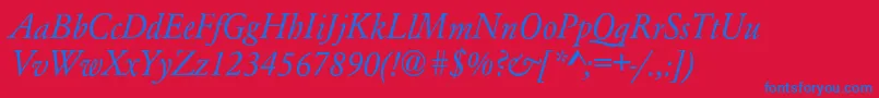 AzgaramondcItalic Font – Blue Fonts on Red Background
