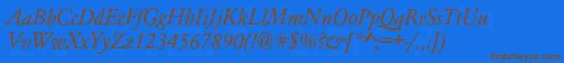 AzgaramondcItalic Font – Brown Fonts on Blue Background