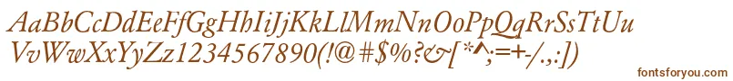 AzgaramondcItalic Font – Brown Fonts on White Background