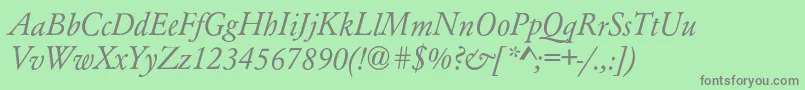 AzgaramondcItalic Font – Gray Fonts on Green Background