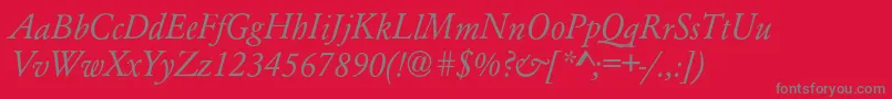 AzgaramondcItalic Font – Gray Fonts on Red Background