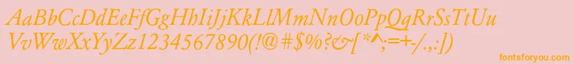 AzgaramondcItalic Font – Orange Fonts on Pink Background