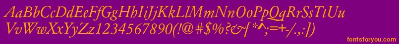 More about AzgaramondcItalic Font AzgaramondcItalic Font – Orange Fonts on Purple Background