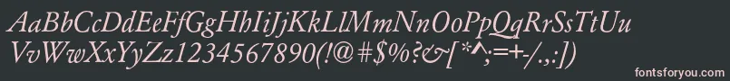 AzgaramondcItalic Font – Pink Fonts on Black Background