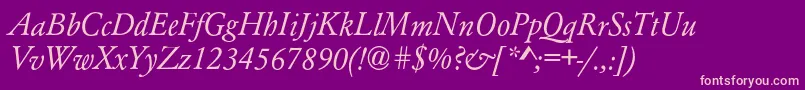 AzgaramondcItalic Font – Pink Fonts on Purple Background