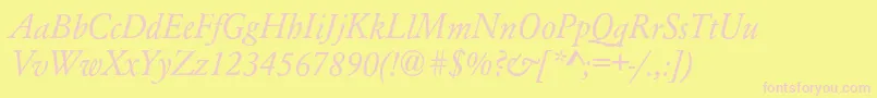 AzgaramondcItalic Font – Pink Fonts on Yellow Background