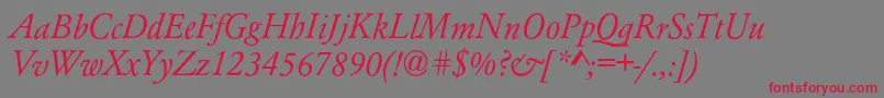 AzgaramondcItalic Font – Red Fonts on Gray Background