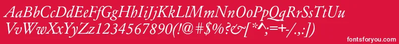 AzgaramondcItalic Font – White Fonts on Red Background