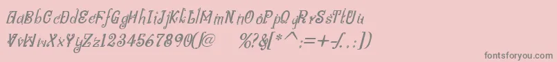 フォントBitlingniksmusicalItalic – ピンクの背景に灰色の文字