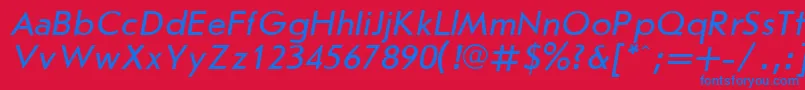 JournalSansserifItalic.001.001 Font – Blue Fonts on Red Background