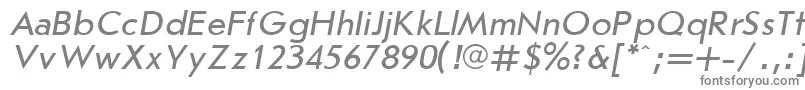 フォントJournalSansserifItalic.001.001 – 白い背景に灰色の文字