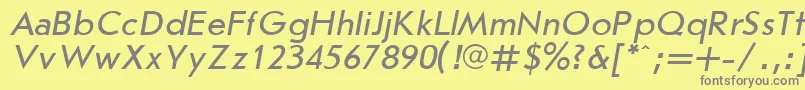 Czcionka JournalSansserifItalic.001.001 – szare czcionki na żółtym tle